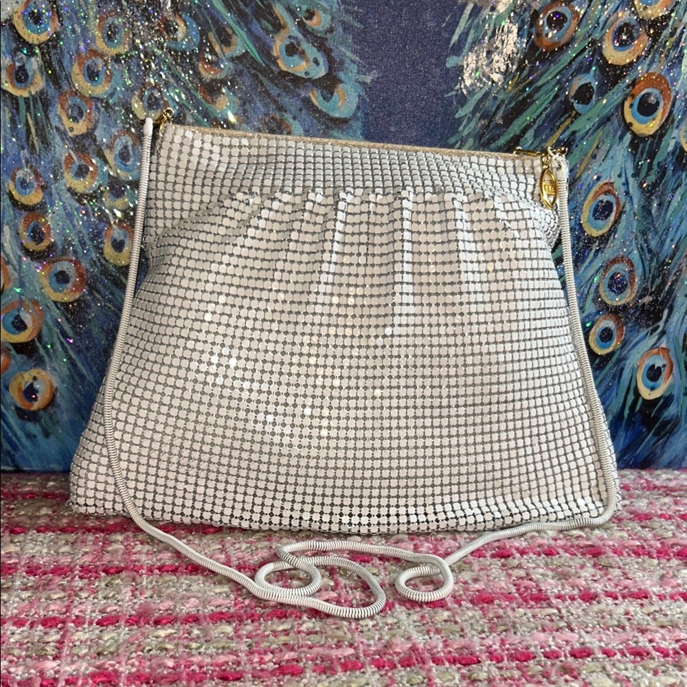 Vintage Cream Sewn Sequin Shoulder Bag